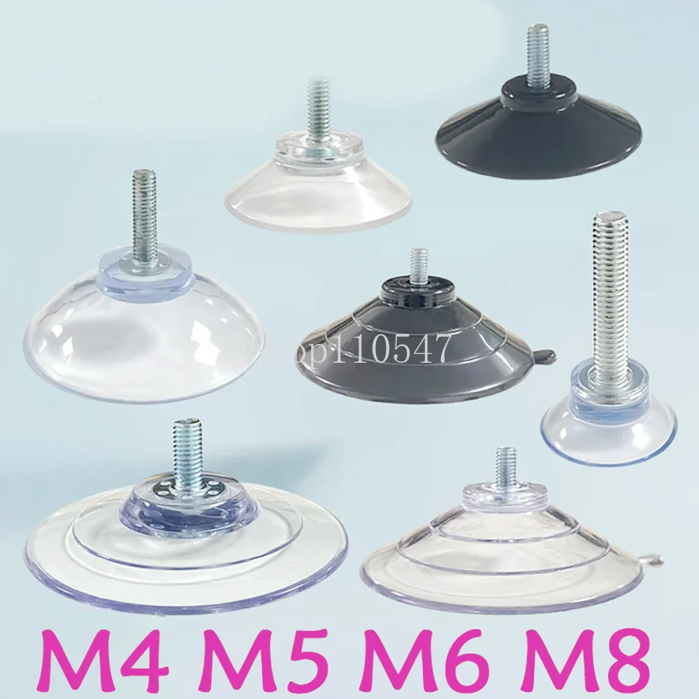 Фото Прозрачные присоски M4 M5 M6 M8 с винтом, пластиковые присоски-держатели из ПВХ, гайки-фиксаторы, крючки для хранения на стеклянных столешницах, 4-100 шт. №1