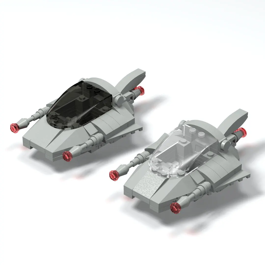 

Building Block moc Toy Space fighter 2pcs Assemblable Model Bricks Toy Educational Creative for Children Kids Gift