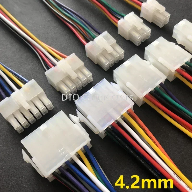 Коннектор с проволочным кабелем 4 2 мм PITCH 18AWG 2X3/2X4/2X5/2X6P шт