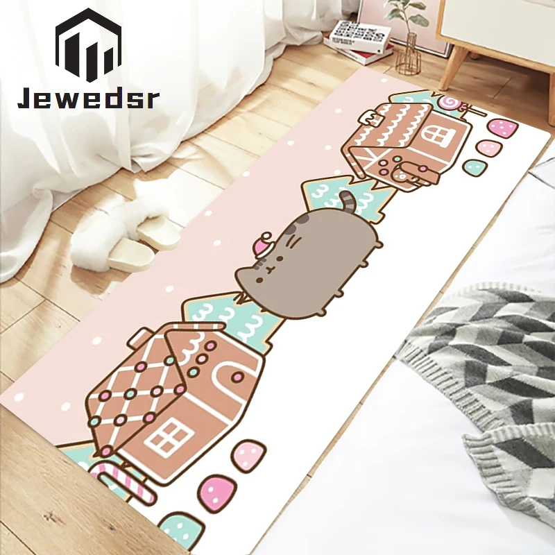 

Cute Cat Pusheen Mat Custom Doormat for Entrance Door Carpet Anime Rug Bathroom Mats Home Decor Floor Carpets Bath Rugs Doormats