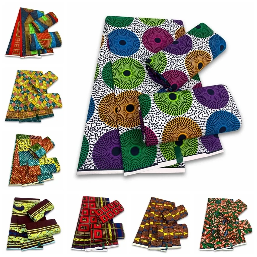 

Most popular Veritable African Wax Real Fabric 100% cotton Ghana Nigeria Style 6 yards High Quality Ankara Prints wax Material