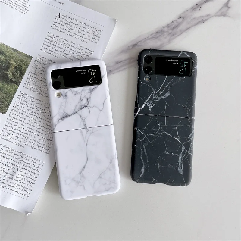 

Marbled Pattern Phone Case for Samsung Galaxy Z Flip 3 Flip 4 5G Creative Back Cover for Galaxy Z Flip3 Flip4 Phone Accessories