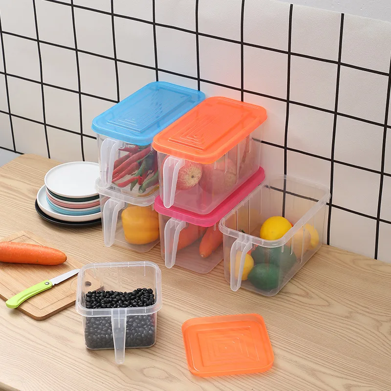 

Refrigerator storage box transparent plastic large capacity fruit and vegetable meat fresh storage box kitchen storage food