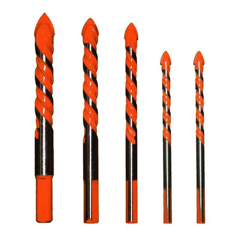 

5Pcs Multifunctional Ceramic Drill Bits Installer Twist Drill Bit Mandrels Hole Saw Drilling Kit For Concrete,Brick,Plastic,Glas