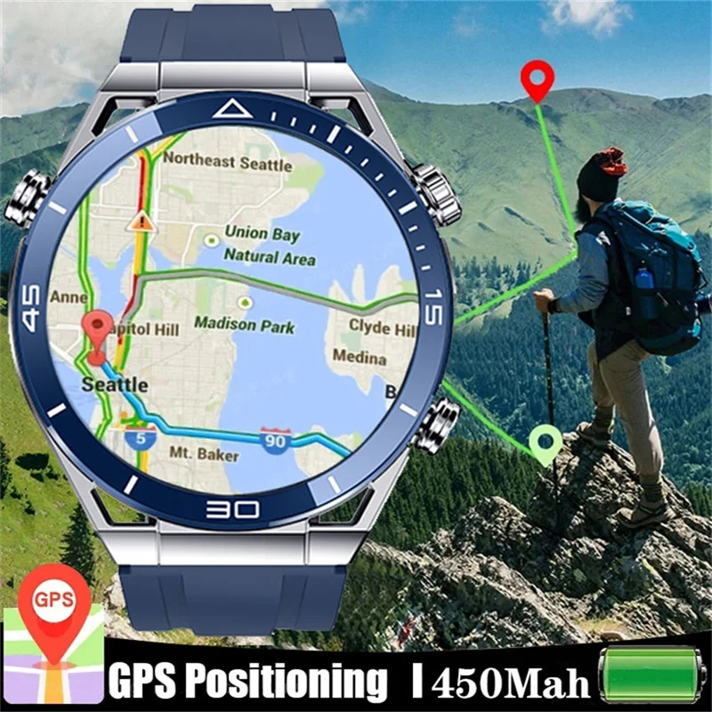 

Смарт-часы мужские с GPS, экран 2023 дюйма, водостойкие IP68