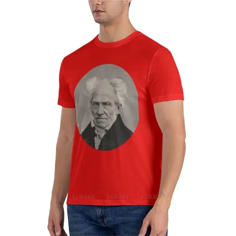Мужская футболка брендовые топы летние Arthur Schopenhauer (наклейка) облегающая пустые