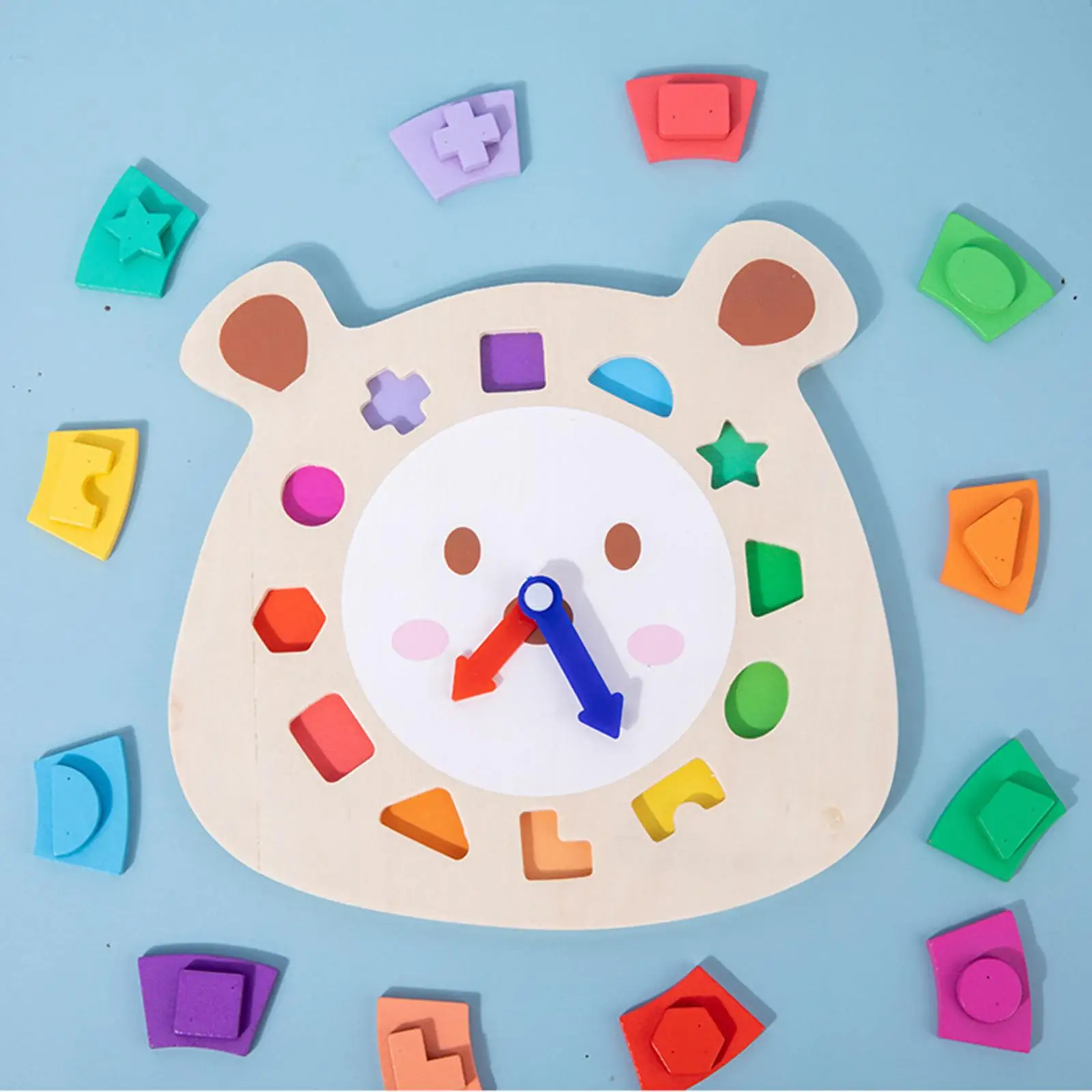 

Montessori Clock Puzzle Toys Logical Thinking Infant Early Shape Sorting
