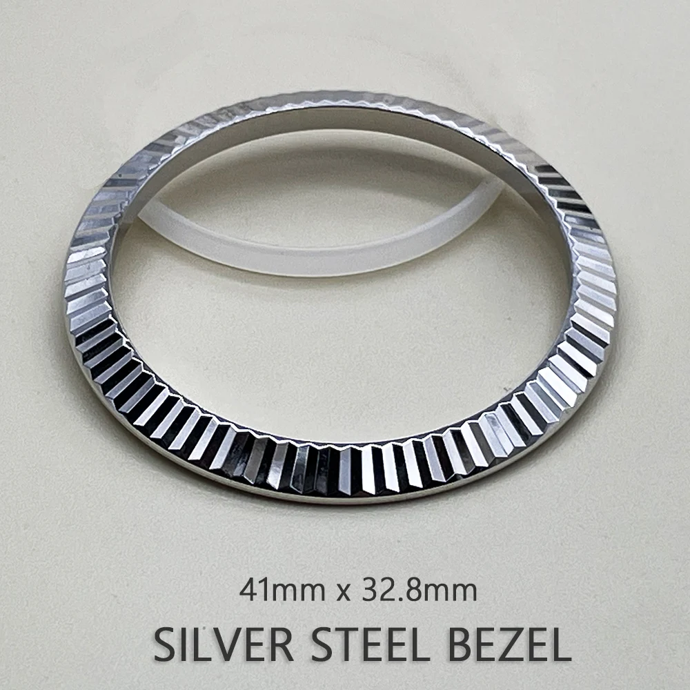 Slope Gold/Silver Watch Repair Parts Steel Fluted Bezel Case Top Ring Pad Insert for Rlx Date-just Watch