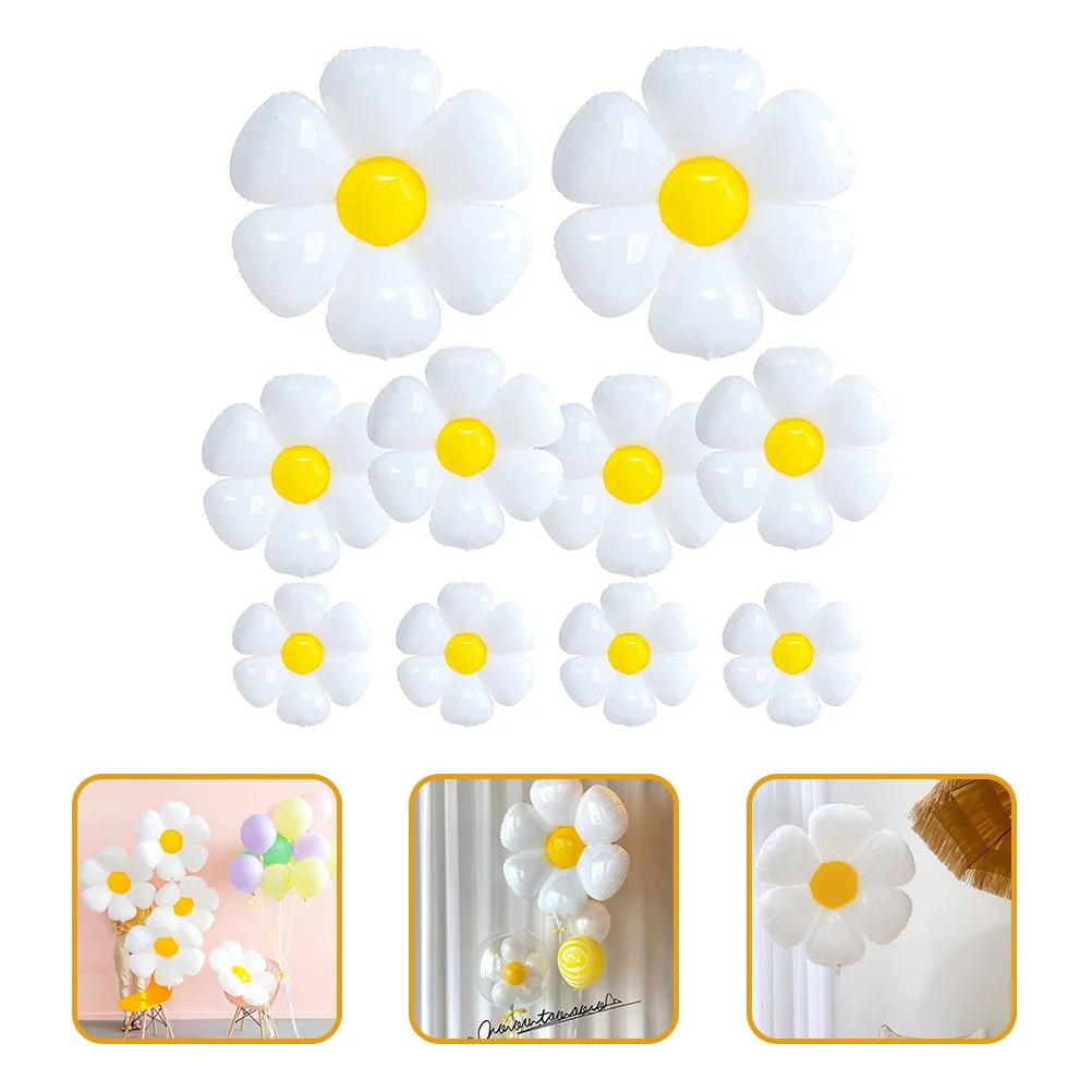 

Balloons Daisy Flower Balloon Partybirthdaywhite Decor Decorations Garland Aluminum Huge Kids Sunflower Shower Baby Film Layout