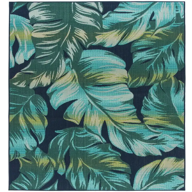 

x 7` Blue Medallion Outdoor Rug