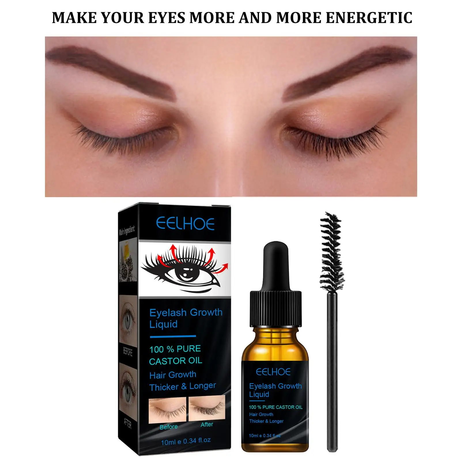 

Pure Castor Oil Eyelash Growth Lashes Extension Eye 10ml