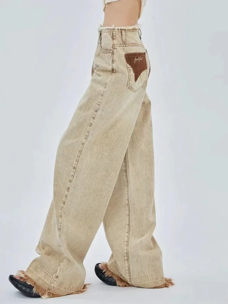 ADAgirl High Waist Jeans Women Y2k Loose Vintage Casual Raw Edge Wide Leg Denim Pants Streetwear Fashion Summer Mujer Trousers