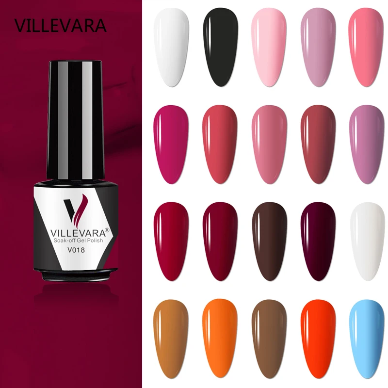 

VILLEVARA 7ml Gel Nail Polish For Nails Semi Permanent Soak Off Gel UV LED Varnishes Base Top Matte Coat Gel Polish Nail Art Gel