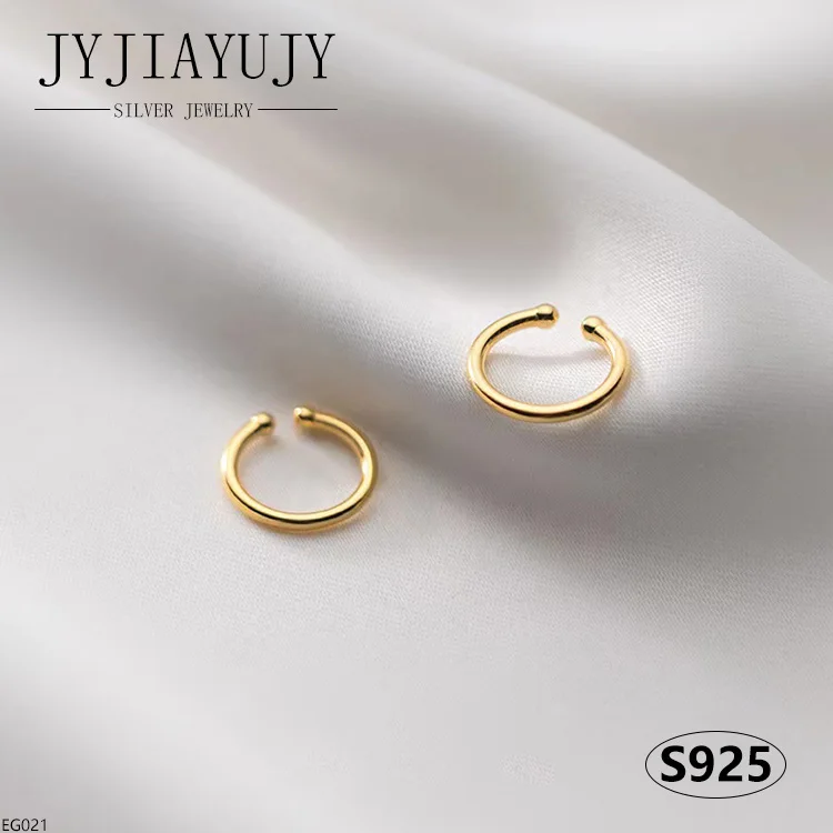 JYJIAYUJY 100% Sterling Silver S925 Ear Clip-Ons Earrings A Line Shape Fashion Trendy Hypoallergenic Women Jewelry Gift EG021