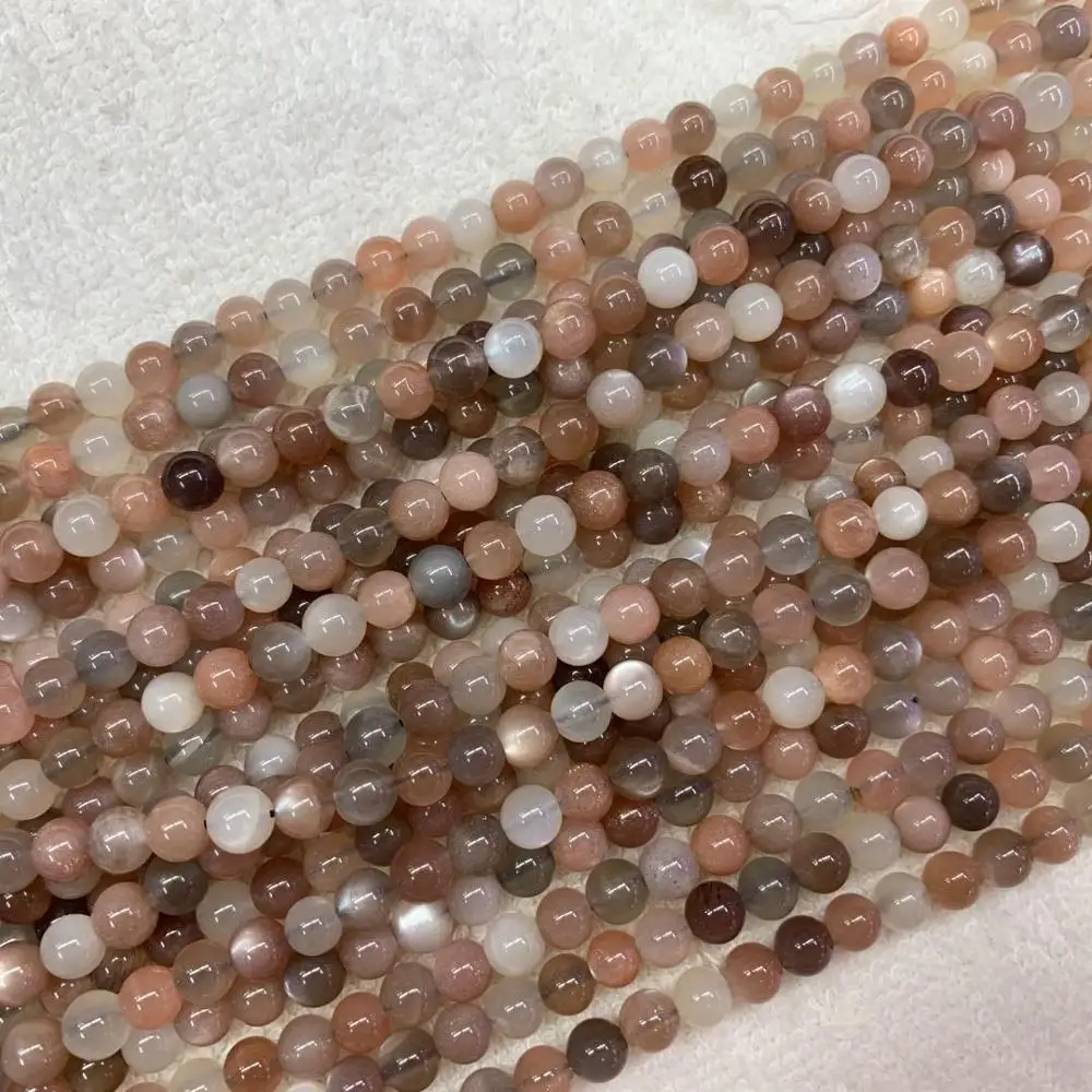 

Natural Moonstone Beads Smooth Round Loose Spacer Beads For Jewelry Making 15inches 6/8/10mm DIY Beads Bracelets Necklace Perles