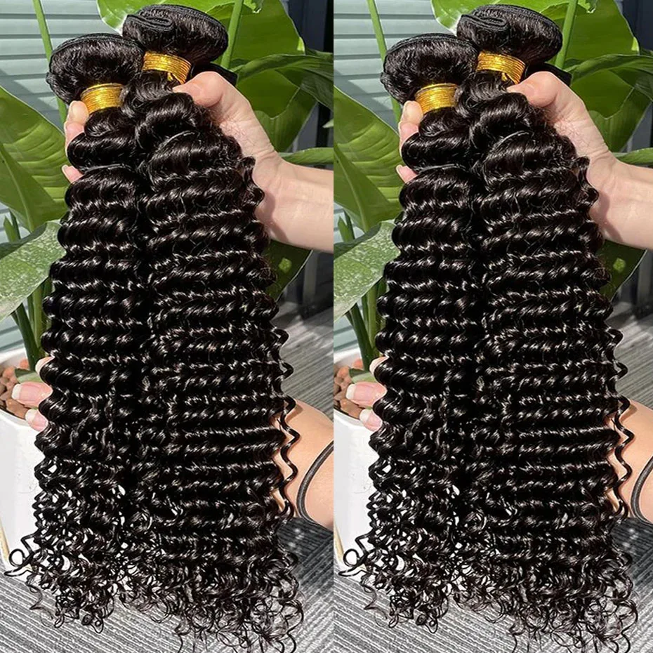 Вьетнамские пучки волос 32 дюйма 100% человеческих вьющиеся глубокие волны