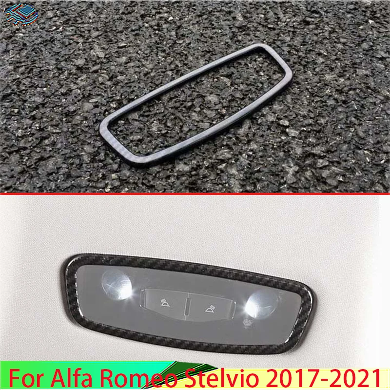 

Автомобильные аксессуары для Alfa Romeo Stelvio 2017 2018 2020 2021, стильные задние внутренние фонари из углеродного волокна, лампы для чтения, накладка
