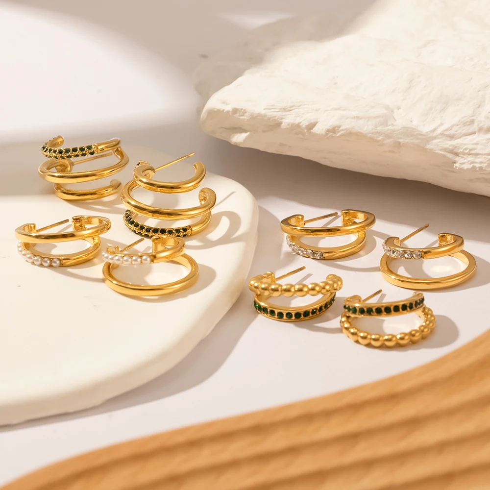 Youthway изысканные роскошные блестящие Многослойные серьги из нержавеющей стали с