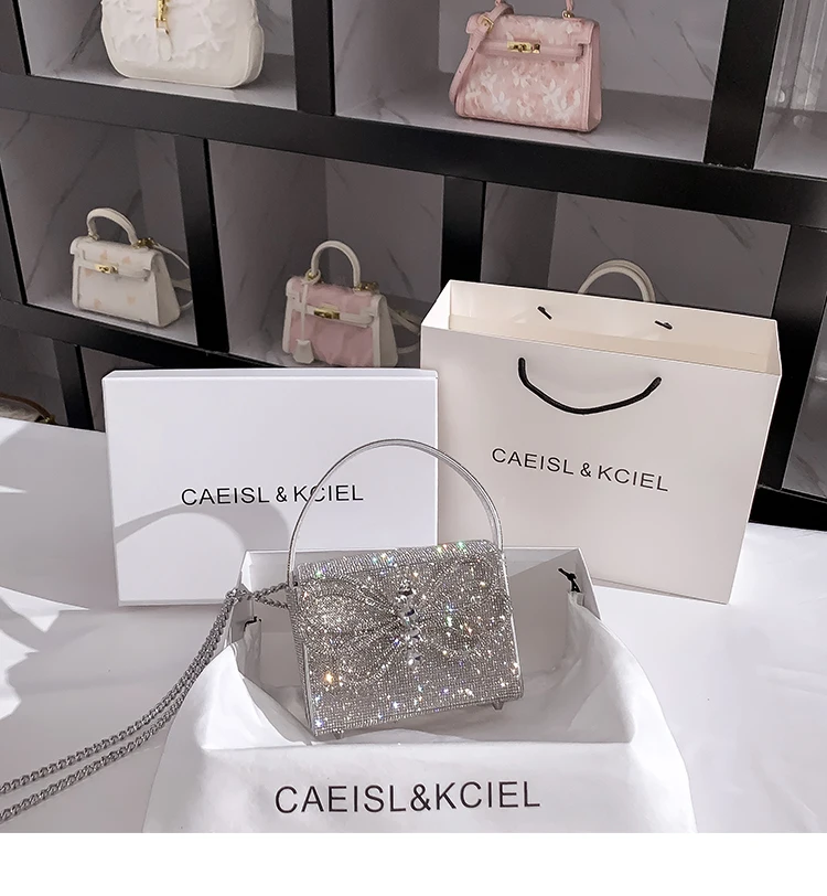 Women's Handbag Luxury Designer Crystal Shiny Rhinestone Diamond Evening Bag Dinner Party Clutch Purse Shoulder Crossbody Bag