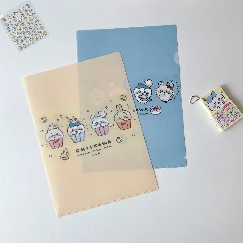 Miniso Chiikawa A4 мультяшная папка Милая L-образная Водонепроницаемая для документов из