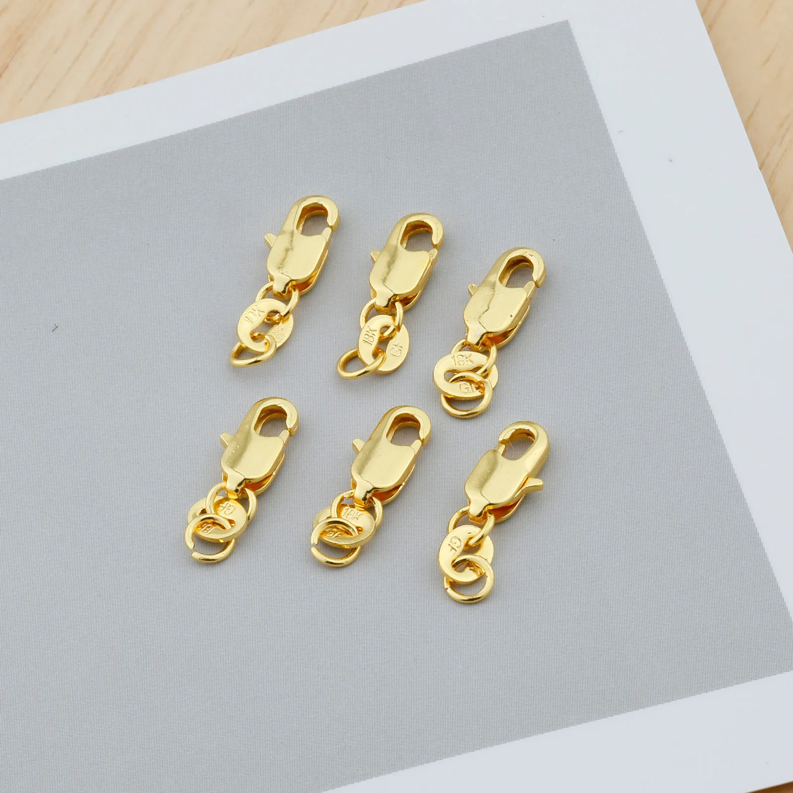 2/10/20/50/100Pcs Gold Plated Universal Basic Copper Lobster Clasp Link Chain Bracelet Jewelry Making with Wholesale 18*5mm