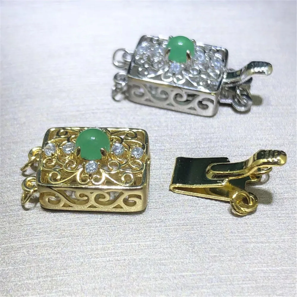 

S925 Sterling silver Pearl necklace ending buckle multi hanging flower shaped connection buckle diy first accessories