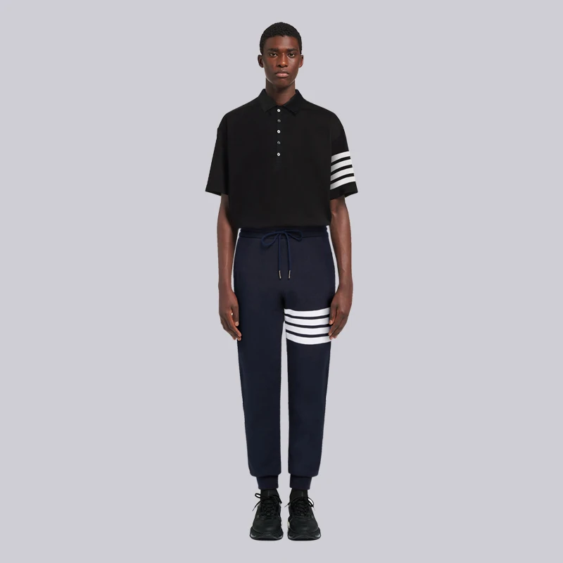 

Мужские тренировочные брюки TB THOM, повседневные брюки в полоску 4-Bar с эластичным поясом, Дизайнерские повседневные спортивные брюки, мягкие спортивные брюки высокого качества