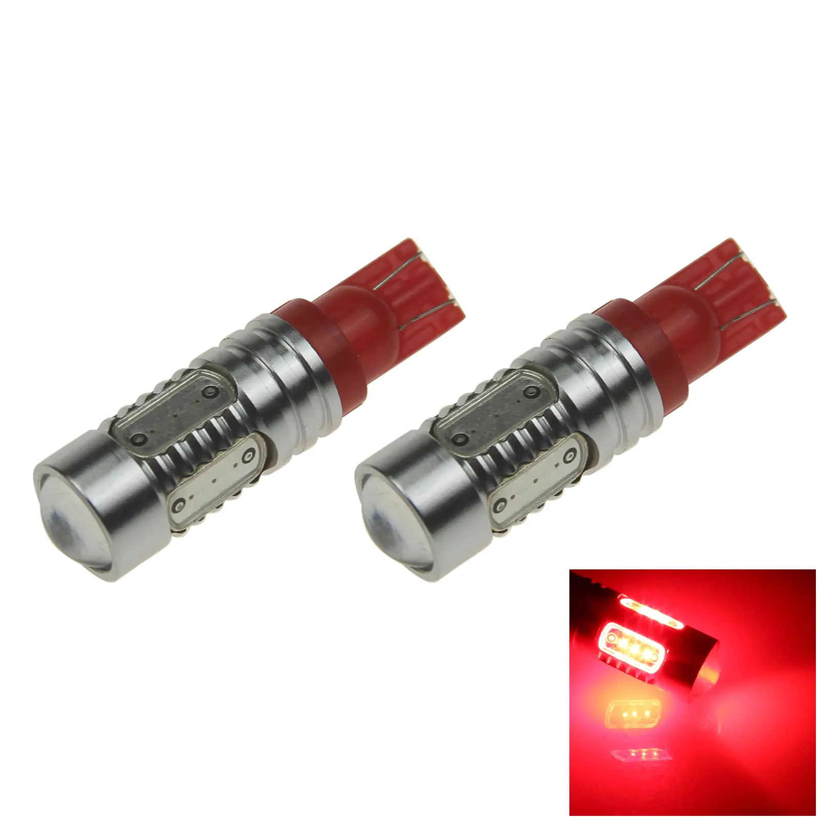 2x Red RV T10 W5W угловая лампа для чтения высокая мощность 5 излучателей 4x COB SMD + 1