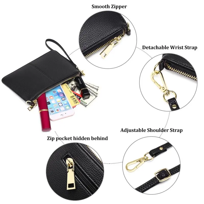 Wristlet Clutch Small Women Crossbody Shoulder Bag Wallet Purses RIFD Card Slots