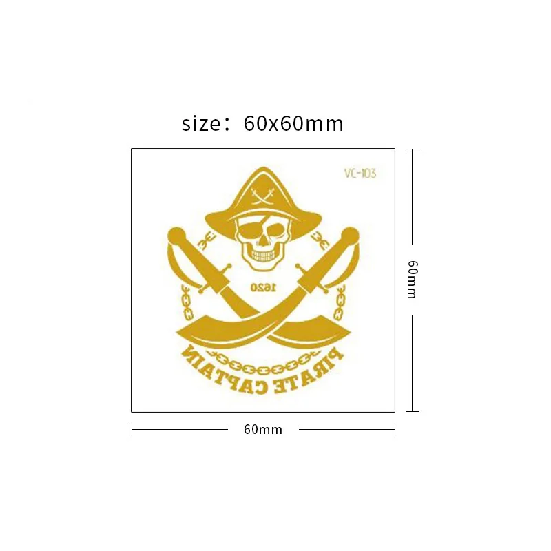 28 видов золотые металлические пиратские узоры временная татуировка мерцающие