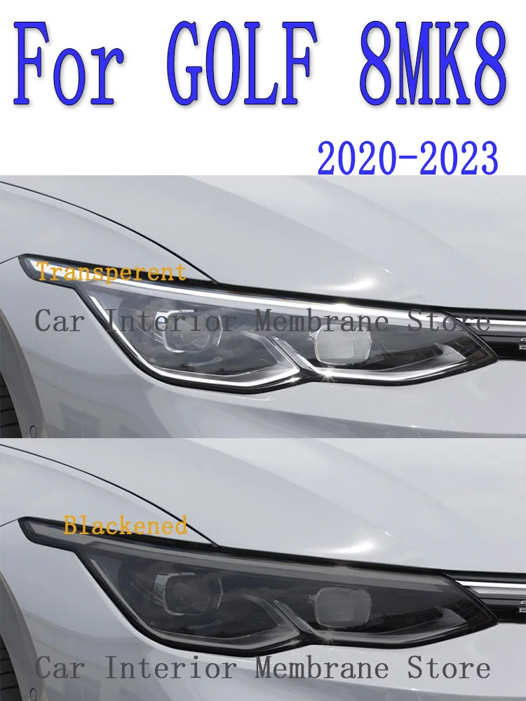 

For GOLF 8 MK8 2020 2021 2022 2023 Car Exterior Headlight Anti-scratch Front Lamp Tint TPU Protective Film Repair Accessories
