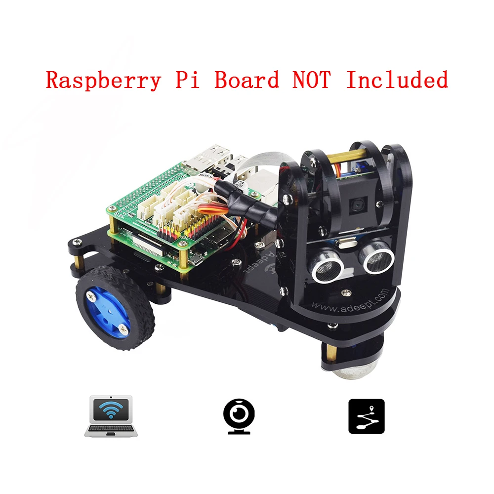 Adeept picar-a inalámbrico WiFi 3WD Smart Robot Car Kit para Raspberry Pi 3 Modelo B +/B/2B (placa Raspberry Pi no incluida)