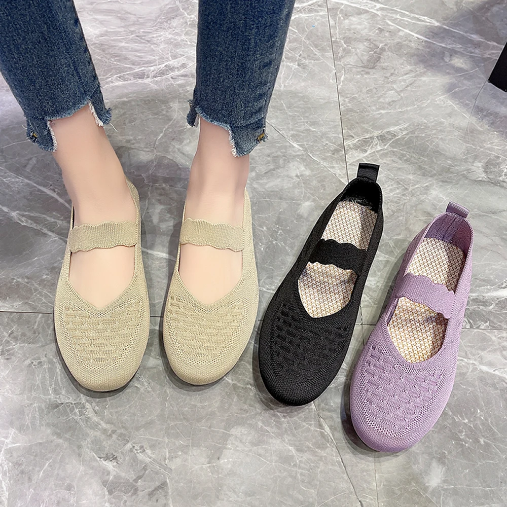 

Новинка Весна 2023, женские туфли на плоской подошве, летающие тканые туфли в стиле старого Пекина, тканевые туфли для ленивых ног, туфли с закрытым носком