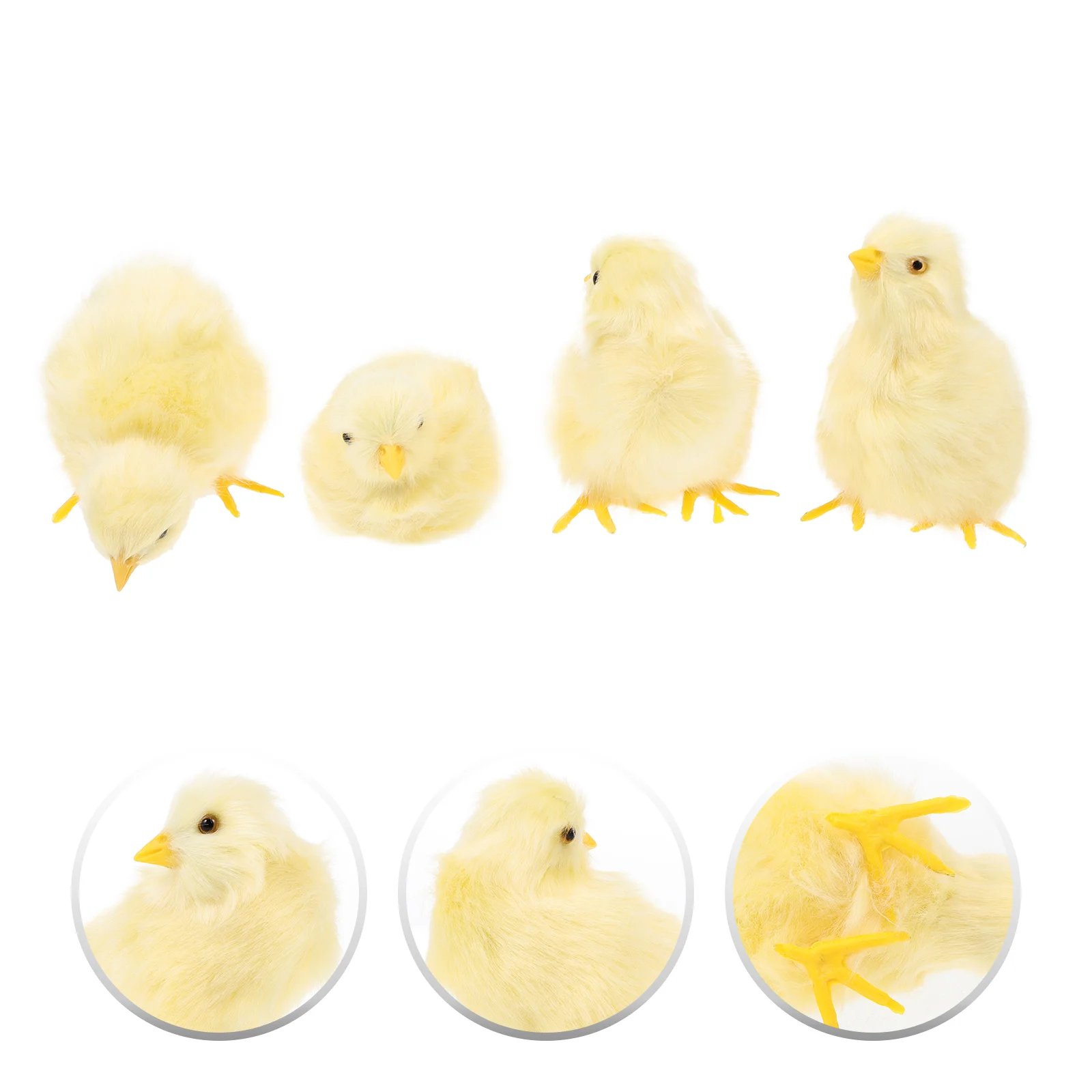 

4 Pcs Pet Toy Delicate Chick Adornment Housewarming Gift Decor Decoration Kids Recognize Toys Plush Molar