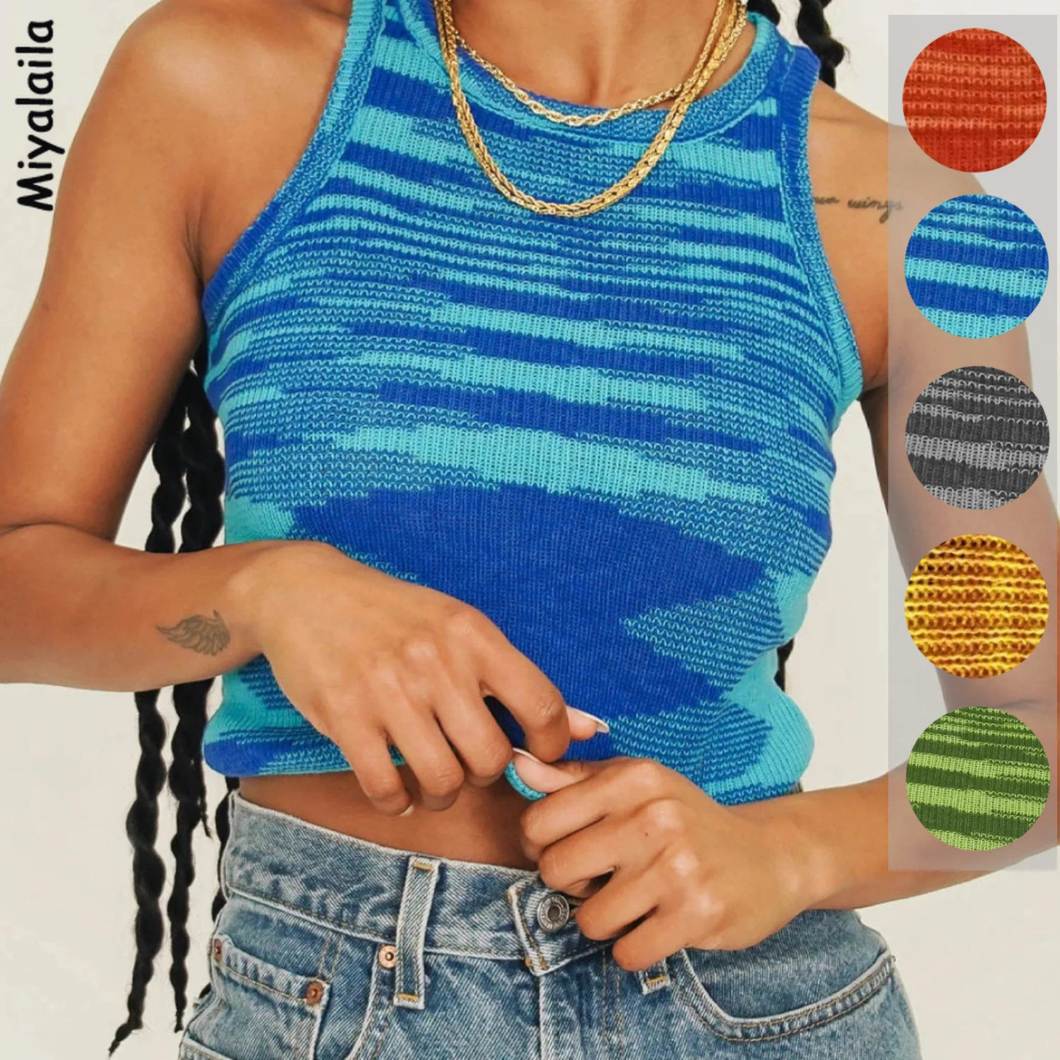 

Summer Sleeveless Tank Tops Skinny Colorful Crop Top Women Bodycon Casual Sport Fitness T Shirt Harajuku High Street Streetwear