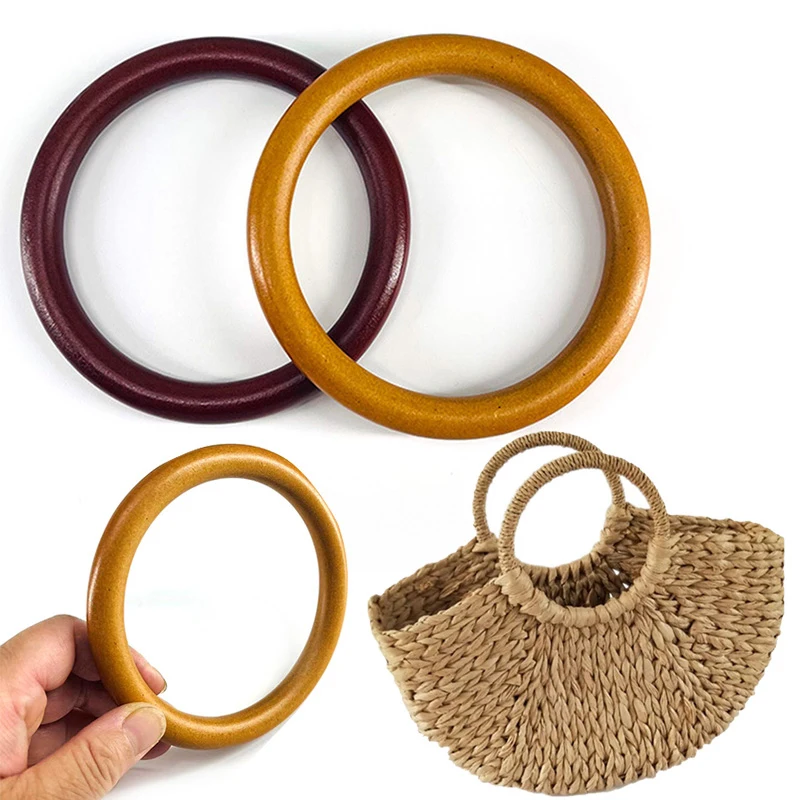

Tote Handle Woven Bag Handle Wood Bag Handle Luggage Accessories Bag Accessories Round Handcraft Replacement Solid Wood DIY