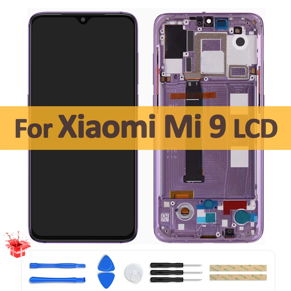 

Оригинальный 6,39 "Super AMOLED для Xiaomi Mi 9 Mi9 ЖК-дисплей со сканером отпечатков пальцев M1902F1G сенсорный экран дигитайзер в сборе с рамкой