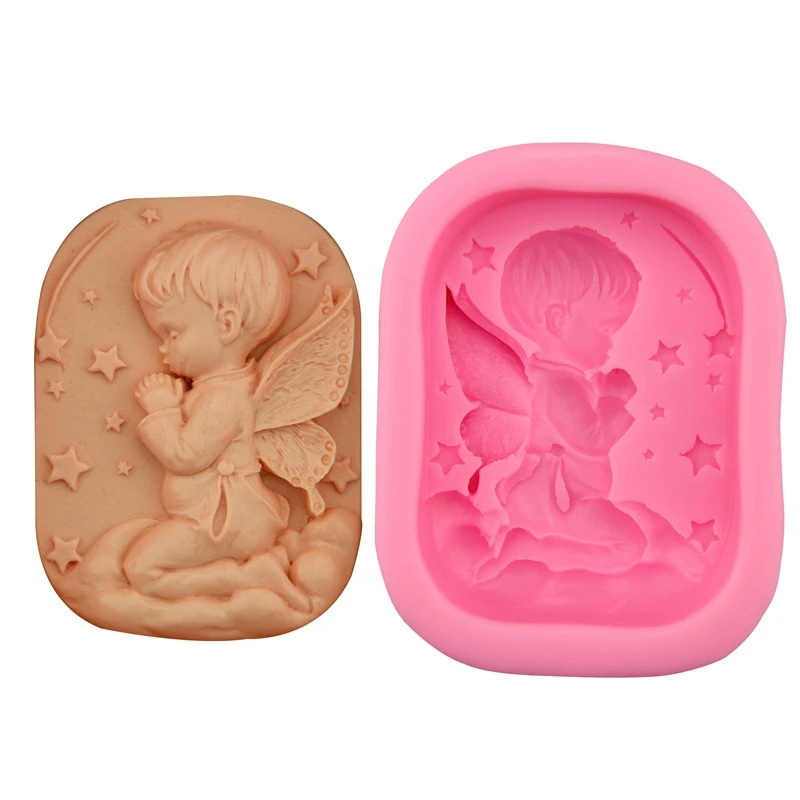 

5 Pieces Wholesale 3D Cupid Angel Baby Silicone Molds Fondant Sugarcraft Cake Decorating Tools Handmade Candle Soap Resin Mould
