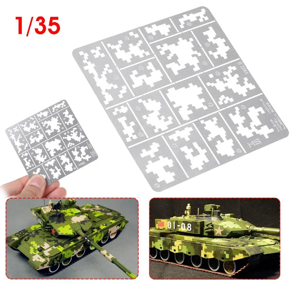 

1/35 Stainless Steel AFV Digital Camo Spray Template Stenciling Leakage Spray Mould
