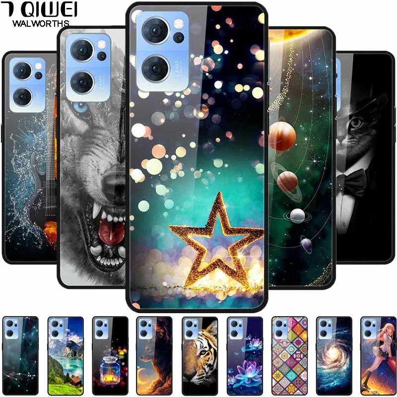 

Case for Oppo Find X5 Lite Cover Luxury Tempered Glass Hard Back Cases for Oppo Find X5 Lite 5G 2022 Case 6.43'' Fundas Coque