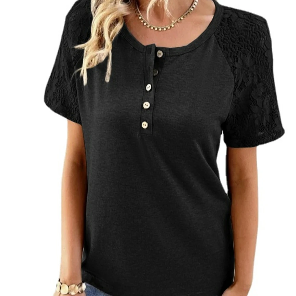 

Womens Female Fashion Short Sleeve blouse Shirts Tops New styles 2023
