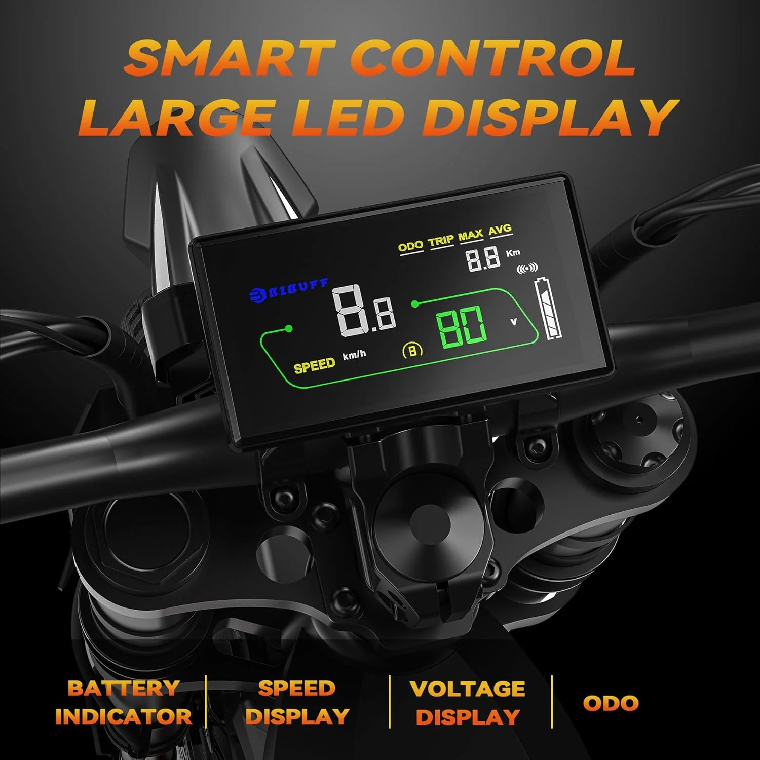 Фото Электровелосипед EKXBike Readygo BIBUFF GT600 для бездорожья, 7500 Вт, 50 миль/ч, 72В 30Ач, 100 миль пробега, гидравлические тормоза, полная подвеска, электрический внедорожный мотоцикл №4