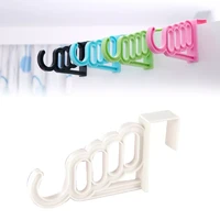 multi function home accessories foldable clothes hanger drying rack 5 hole suit bathroom door plastic organizer storage rack