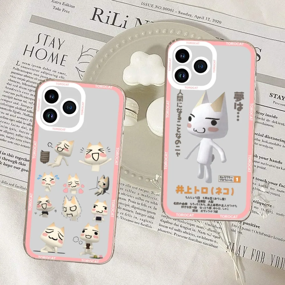 Милый чехол для телефона INS с рисунком Торо и инородной кошки iPhone 11 12 Mini 13 14 15 Pro Max