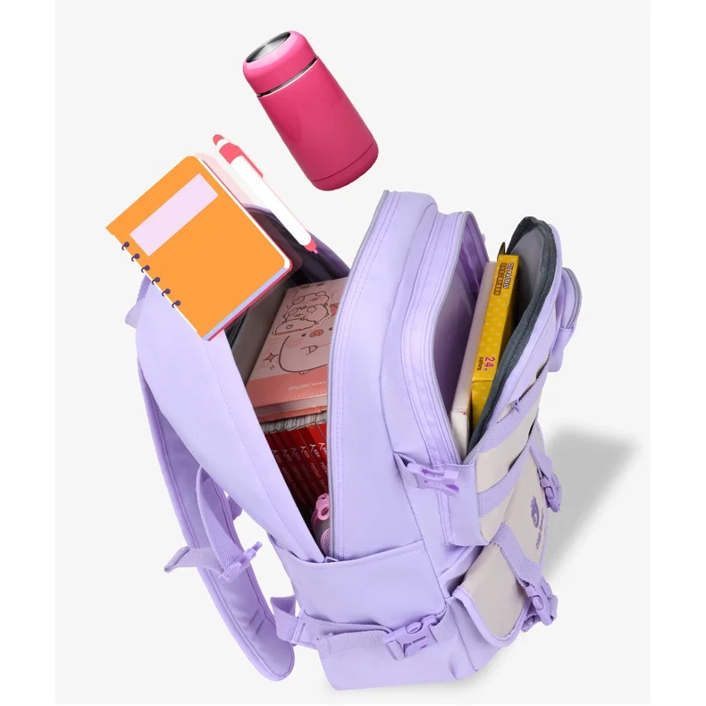 Junior School Students Girl Leisure Large Capacity Bags New Japanese Children Teenagers Light Backpacks with Small Pocket Bags