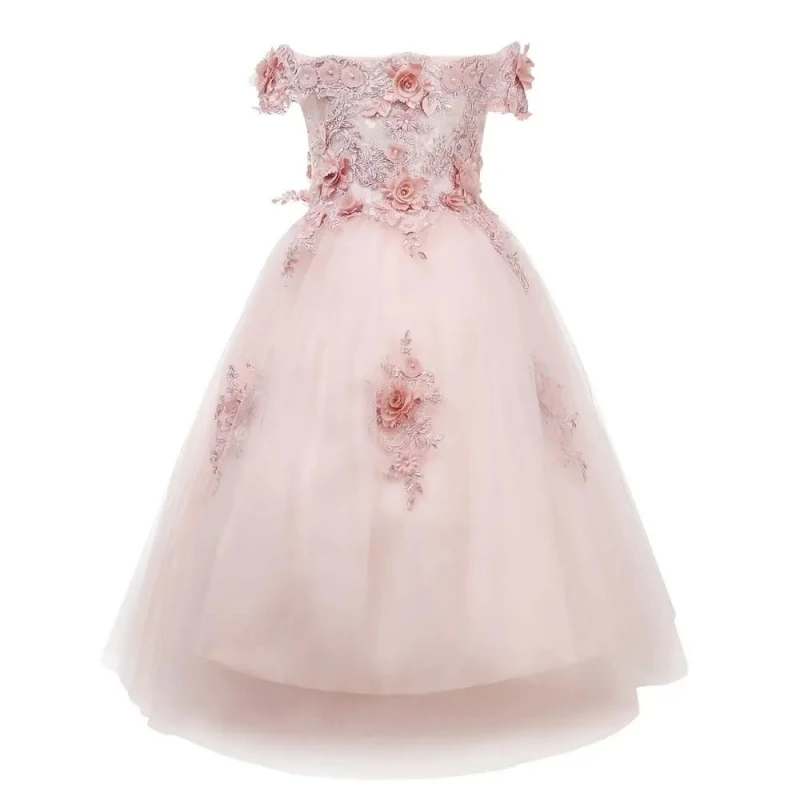 

Платья для 1-го дня рождения для маленьких девочек, элегантное кружевное детское праздничное платье принцессы на день рождения, длинное бальное платье 14 лет