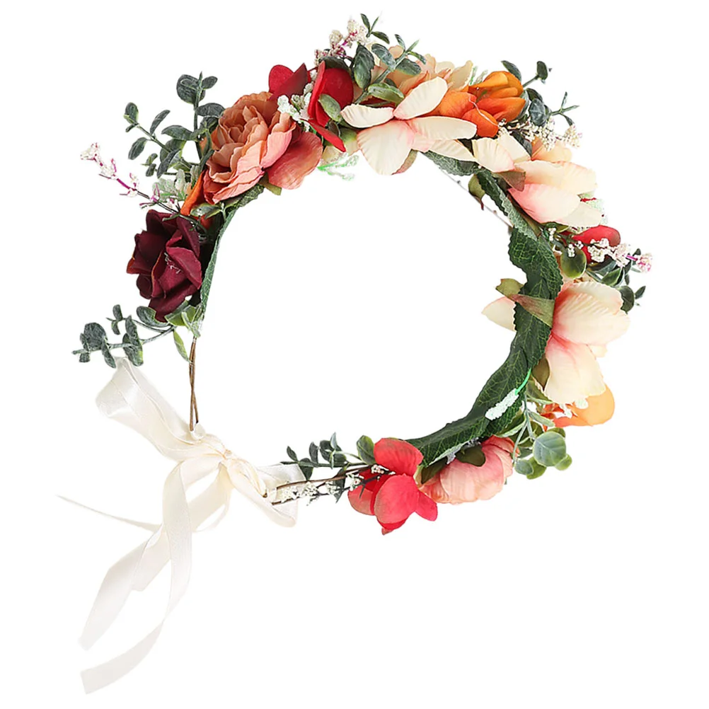

Flower Headpiece Floral Wedding Headband Hair Bridal Womengirlaccessories Girlsgarland Bohemia Fall Camellia Decoration