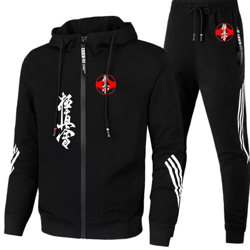 

Kyokushin Karate 2022 Men's New Tracksuits Spring Autumn Zipper Hoodie Jogging Trousers Sports Popular Printing Two Pieces Suit