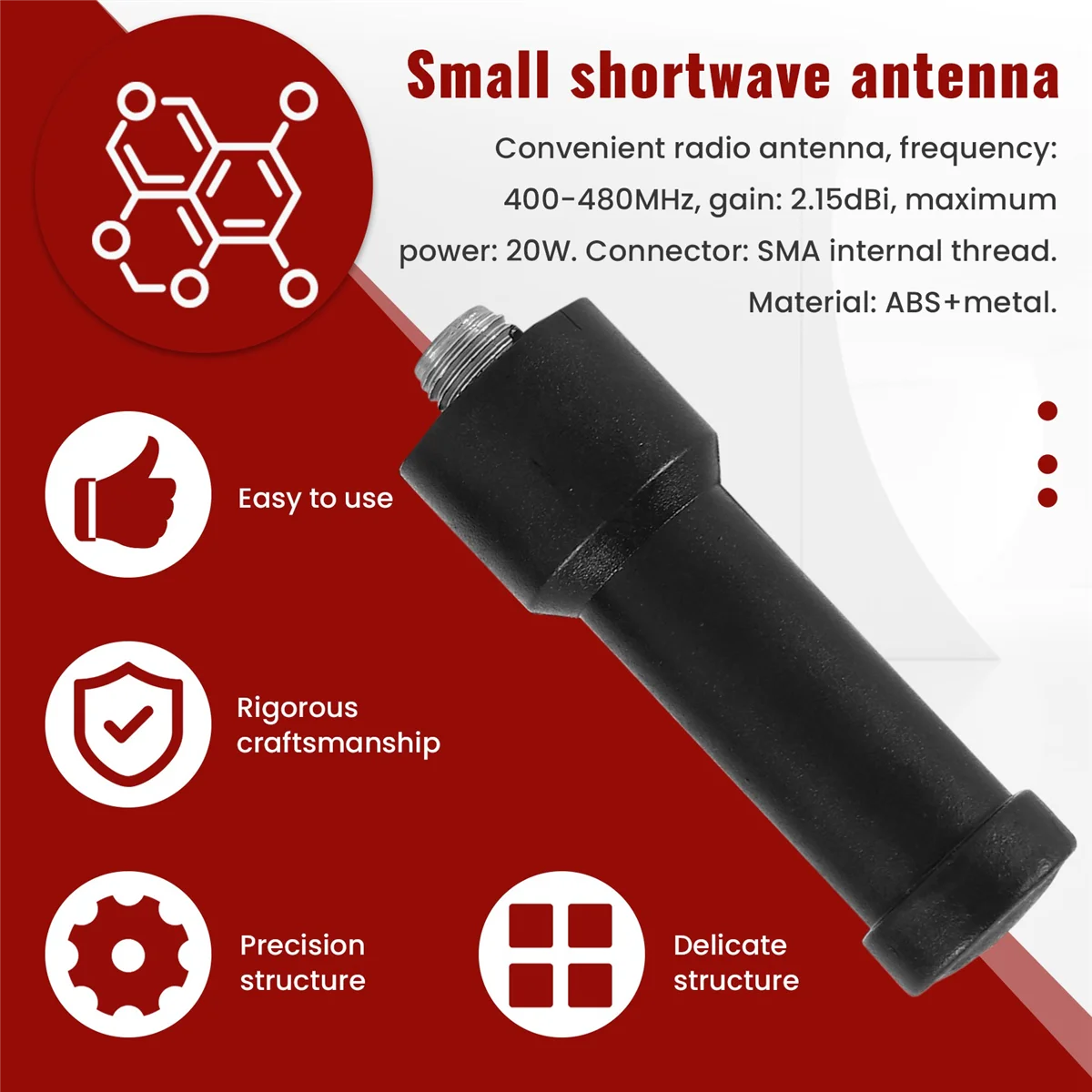 Мини-короткая антенна SMA-F UHF400-480 МГц для Kenwood Walkie Talkie Baofeng UV5R 888S портативная