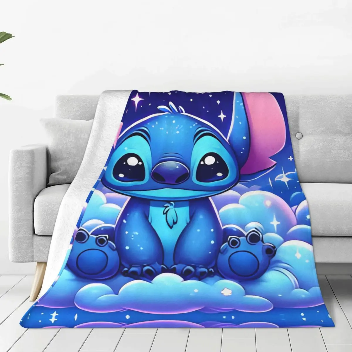Мягкое одеяло с мультяшным изображением ститча мультяшный монстр плюшевое для